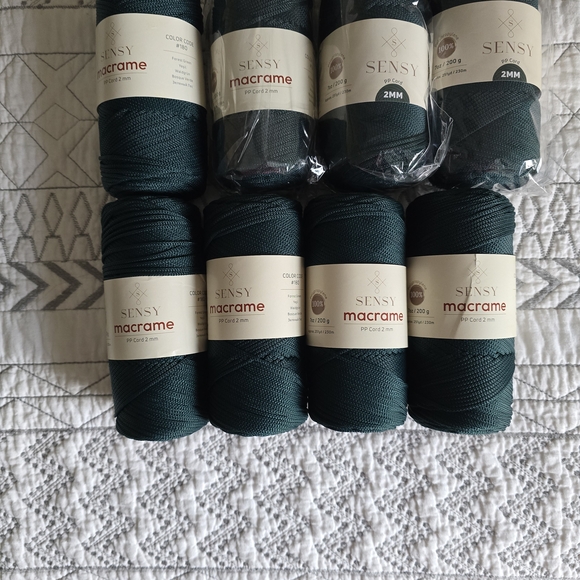 Sensy Macrame Cord 2mm in Forest Green 180. - Picture 2 of 4